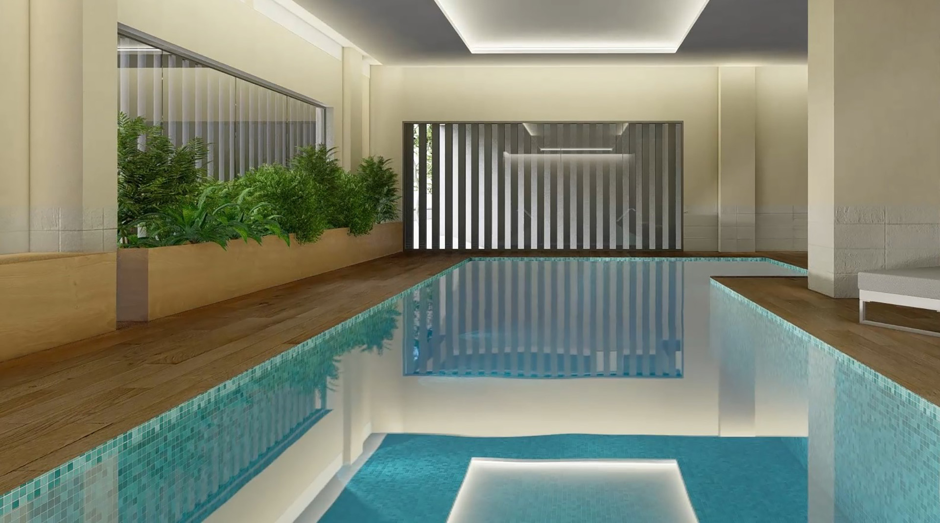 Piscina interior de la promoción Terrazas de Biel